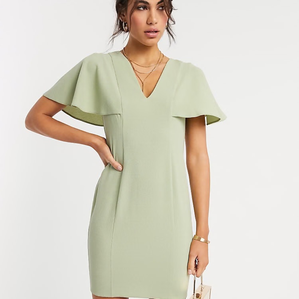 ASOS Green V-Neck Dress